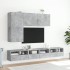 Muebles de TV de pared 5 pzas madera ingeniería gris