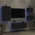 Muebles de TV de pared con LED 5 pzas madera ingeniería