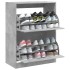 Mueble zapatero 2 cajones abatibles gris hormigón 80x42x108