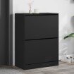 Mueble zapatero con 2 cajones abatibles negro 80x42x108 cm