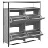 Mueble zapatero 4 cajones abatibles gris Sonoma 100x34x112