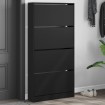 Mueble zapatero con 4 cajones abatibles negro 80x21x163,5 cm