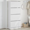 Mueble zapatero con 4 cajones abatibles blanco 80x34x187,5 cm