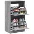 Mueble zapatero 2 cajones abatibles gris Sonoma 60x42x108