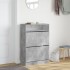 Mueble zapatero 2 cajones abatibles gris hormigón 80x34x116