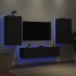 Muebles de TV de pared con LED 4 pzas madera ingeniería