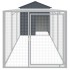 Gallinero con corral acero galvanizado gris 117x405x123