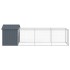 Gallinero con corral acero galvanizado gris 117x405x123