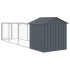 Gallinero con corral acero galvanizado gris 117x405x123