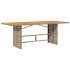 Mesa de jardín superficie de madera ratán PE beige 190x80x74