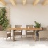 Mesa de jardín superficie de madera ratán PE beige 190x80x74