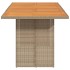 Mesa de jardín superficie de madera ratán PE beige 190x80x74