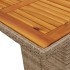 Mesa de jardín superficie de madera ratán PE beige 190x80x74