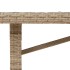 Mesa de jardín superficie de madera ratán PE beige 190x80x74