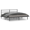 Estructura de cama con cabecero metal negro 183x213 cm