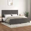 Estructura cama con cabecero terciopelo gris oscuro 200x200 cm