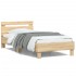 Estructura de cama cabecero luces LED roble Sonoma 100x200