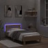 Estructura de cama cabecero luces LED roble Sonoma 100x200