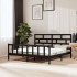 Estructura de cama madera maciza Super King negra 180x200