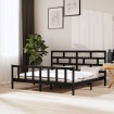 Estructura de cama madera maciza Super King negra 180x200 cm