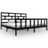 Estructura de cama madera maciza Super King negra 180x200