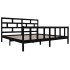 Estructura de cama madera maciza Super King negra 180x200