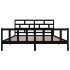 Estructura de cama madera maciza Super King negra 180x200