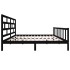 Estructura de cama madera maciza Super King negra 180x200