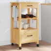 Carrito de cocina MONZA madera maciza de pino 48x40x90 cm