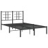 Estructura de cama con cabecero metal negro 120x200