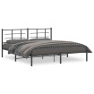 Estructura de cama con cabecero metal negro 180x200 cm