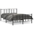 Estructura de cama cabecero y estribo metal negro 135x190