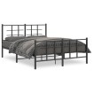 Estructura de cama cabecero y estribo metal negro 135x190 cm