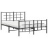 Estructura de cama cabecero y estribo metal negro 135x190