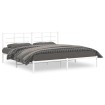 Estructura de cama de metal con cabecero blanco 193x203 cm