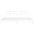 Estructura de cama de metal con cabecero blanco 193x203