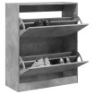 Zapatero de madera de ingeniería gris hormigón 80x34x96,5 cm