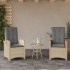 Sillones reclinables jardín y cojines beige mix 2 uds ratán