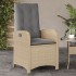 Sillones reclinables jardín y cojines beige mix 2 uds ratán