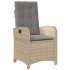 Sillones reclinables jardín y cojines beige mix 2 uds ratán