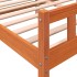 Estructura cama con cabecero madera pino marrón cera 160x200