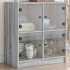 Armario auxiliar puertas de vidrio gris Sonoma 68x37x75,5