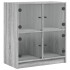 Armario auxiliar puertas de vidrio gris Sonoma 68x37x75,5