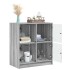 Armario auxiliar puertas de vidrio gris Sonoma 68x37x75,5