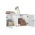 Mueble pared con puertas de vidrio 2 uds blanco 68,5x37x35