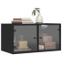 Mueble pared con puertas de vidrio 2 uds negro 68,5x37x35