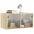 Mueble pared puertas de vidrio 2 uds roble Sonoma 68,5x37x35