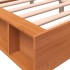 Estructura de cama madera maciza pino marrón cera 135x190