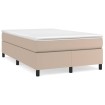 Cama box spring con colchón cuero sintético capuchino 120x190cm