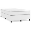 Cama box spring con colchón cuero sintético blanco 120x190 cm